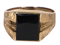 Elvis Presley Owned and Stage Worn 14kt Gold and Black Onyx Ring