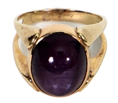 Elvis Presley Owned & Worn 14kt Gold and Purple Sapphire Ring