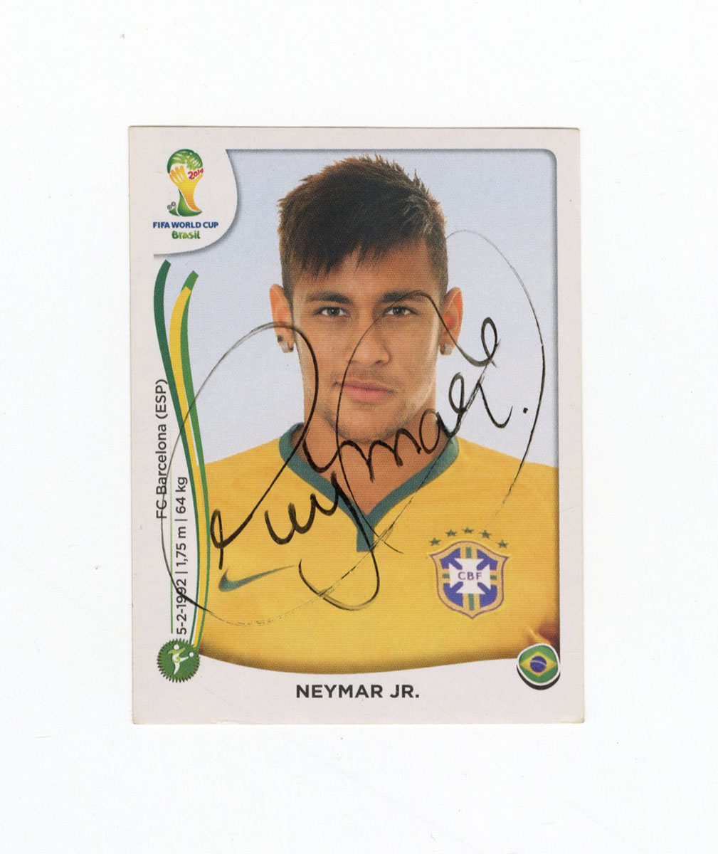 Lot Detail Neymar Jr Signed Fifa World Cup Brazil Card