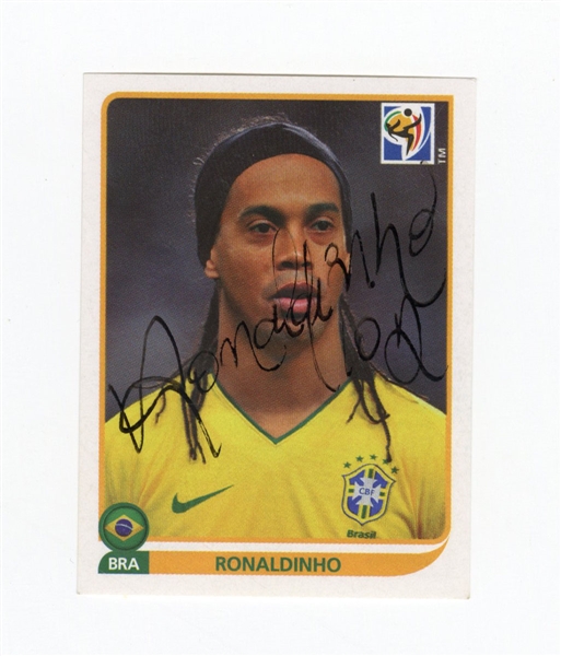 Ronaldinho Signed Brazil FIFA World Cup National Team Card