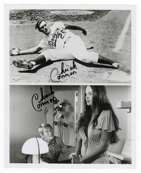 Chuck Connors Twice Signed Photograph