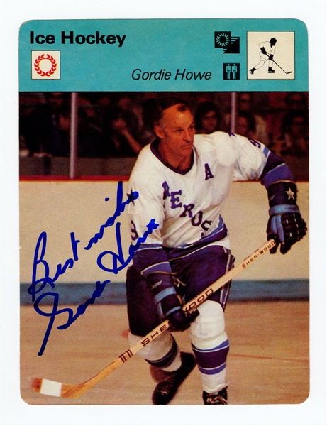 Gordie Howe Signed Sportscaster Card