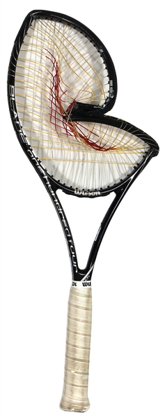 2013 Serena Williams Australian Open Quarterfinals Used Wilson Tennis Racquet Photo Matched to Quarterfinals on 1/22/13 - Smashed Racquet in the 3rd Set (SIA)
