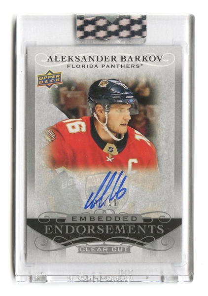 2019-20 Upper Deck #EE-BA Aleksander Barkov Clear Cut Embedded Endorsements Autograph (#48/99)