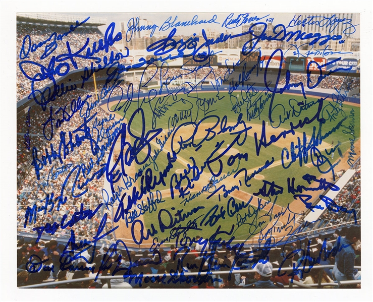 New York Yankee Greats Signed Photograph 50+ Signatures JSA