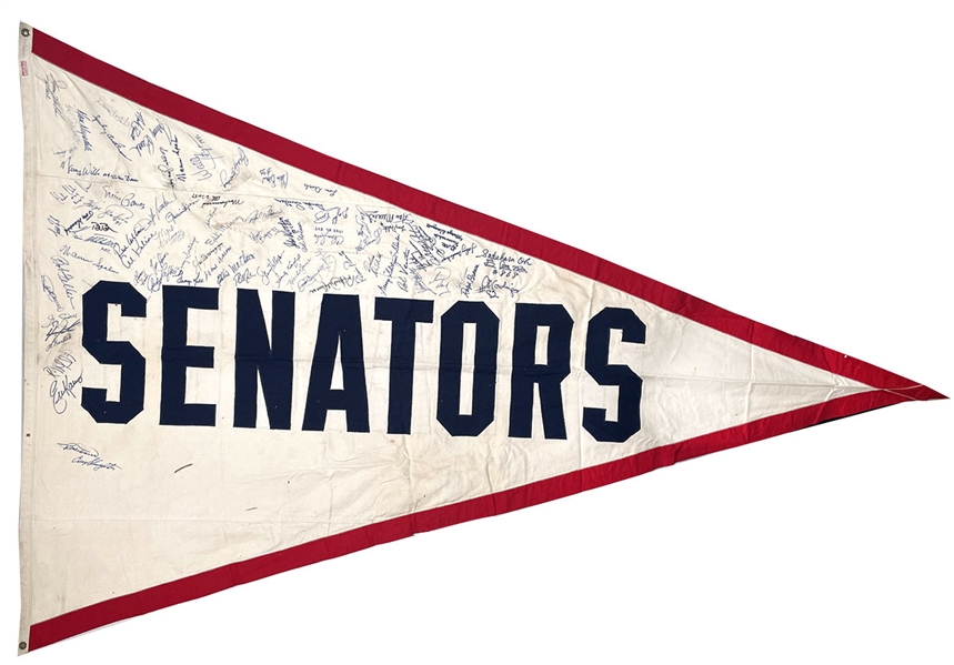Washington Senators Signed Historic Stadium Banner (80 w Ali & DiMaggio) 100 X 64