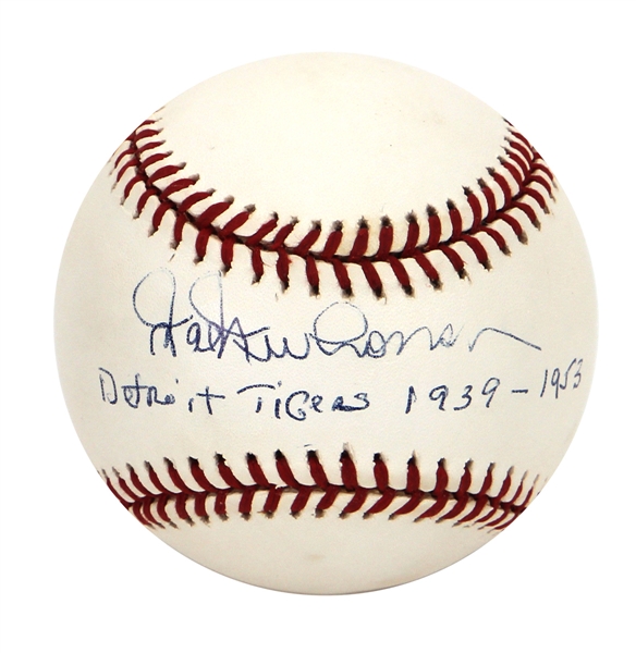 Hal Newhouser Signed & Inscribed Baseball JSA