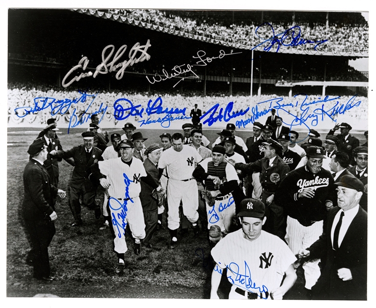 Lot Detail Don Larsen 1956 Ws Perfect Game Celebration Signed Photograph 14