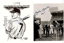 A lot of 13 Various Signed Mickey Mantle & Joe DiMaggio Photographs Not Authenticated