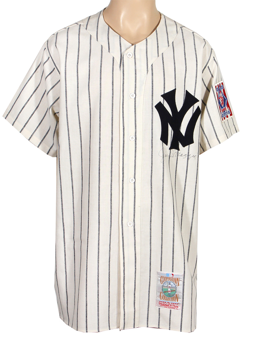 Lot Detail - Joe DiMaggio Signed Cooperstown Replica Yankee Jersey