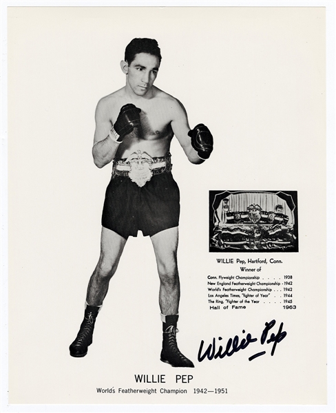 Willie Pep Signed Photograph