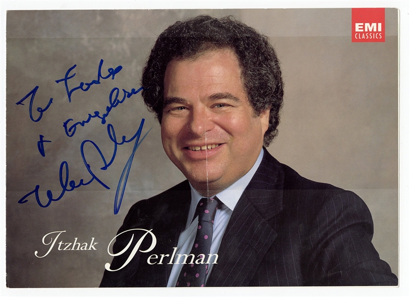 Itzhak Perlman Signed and Inscribed Promotional Brochure