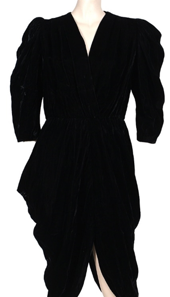 Stevie Nicks Owned & Worn Black Velvet Dress