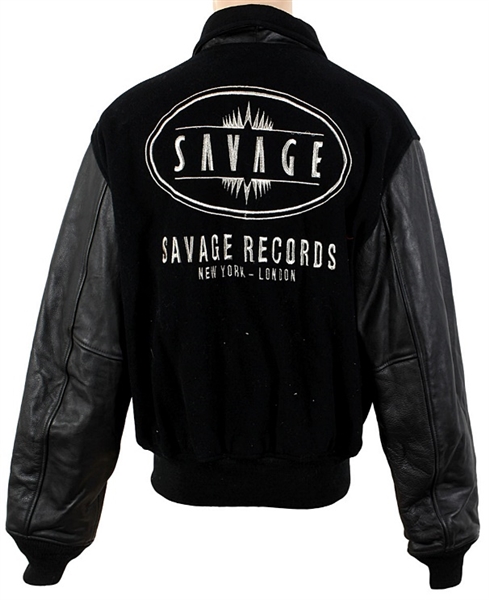 Savage and Tam Tam Records Silver Embroidered Black Varsity-Style Jacket Owned by Frank DiLeo