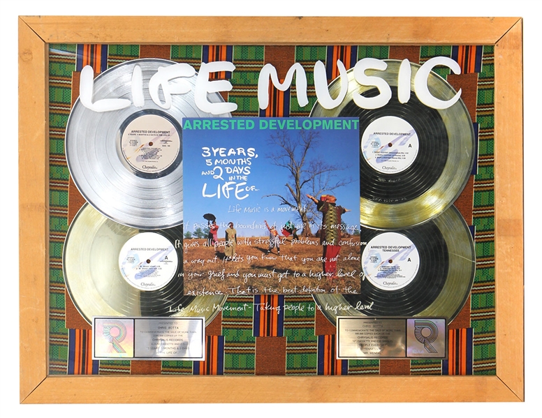 Arrested Development "Life Music" Original RIAA Platinum Award Display