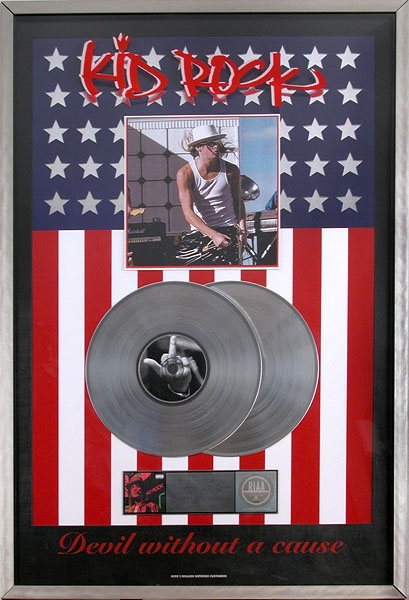 Kid Rock "Devil Without a Cause" Original RIAA Platinum Award Display