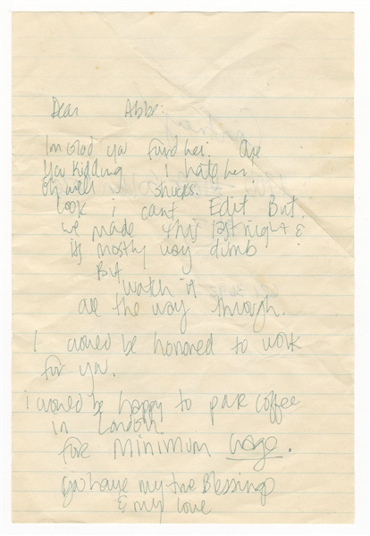 Courtney Love Handwritten and Signed Letter with Courtney Love ("Menely") Personal Valium Pill Bottle 