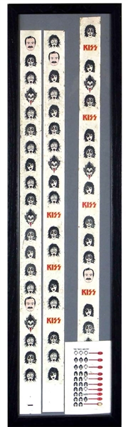KISS 1977 Slot Machine Reels Overlay Graphics Strip Set Framed formerly owned by Bill Aucoin – Holy Grail KISS Toy