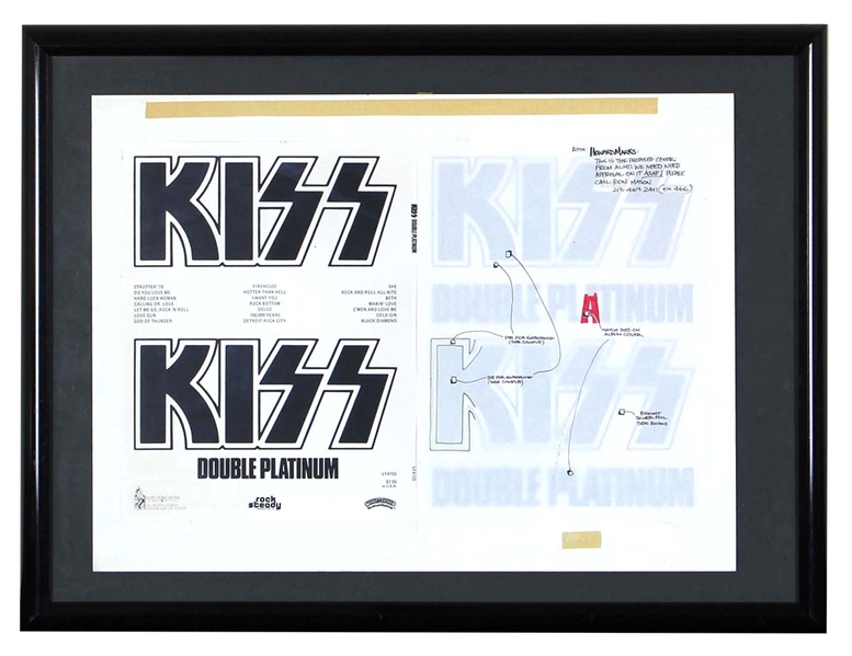 KISS Double Platinum Songbook Cover Layout Production Mock-Up Artwork Board 1978 from 2001 Official Kiss Auction