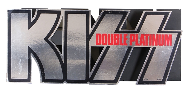 KISS Double Platinum Album 2-Sided Logo USA Record Store Promo Display 1978 Aucoin