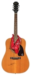 Willie Nelson Personally Donated Signed Acoustic Guitar With Tour Bandana JSA