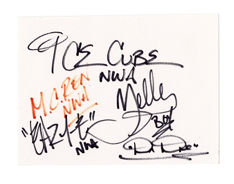 NWA Fully Signed Postcard With Eazy-E ACOA