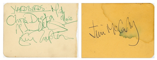 Eric Clapton Yardbirds Autographs Rare Line Up