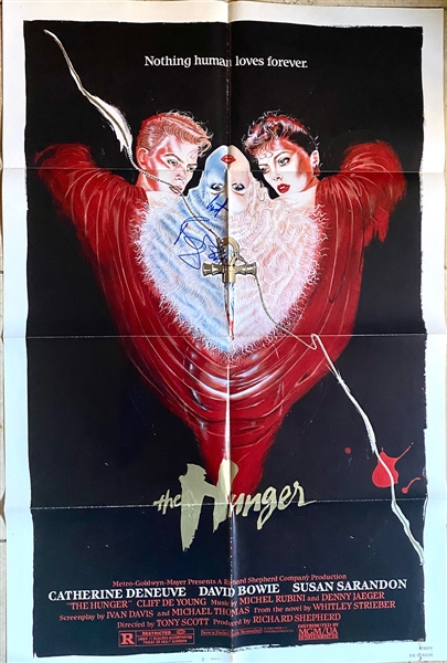 David Bowie Signed 40” x 24” “The Hunger” Poster David Bowie Autographs LOA