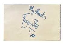 David Bowie Vintage Signed Autograph Page David Bowie Autographs LOA