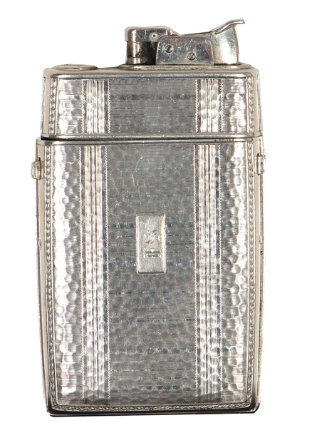 Frank Sinatra Owned & Used "FS" Engraved Silver-Toned Cigarette Case/Lighter