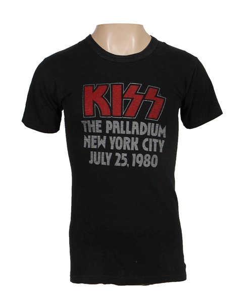 KISS Unmasked Tour The Palladium, New York City 1980 Concert T-Shirt Aucoin Eric Carr Debut 1st Kiss Concert as New Drummer