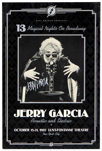 Jerry Garcia Signed “13 Magical Nights on Broadway” Poster JSA