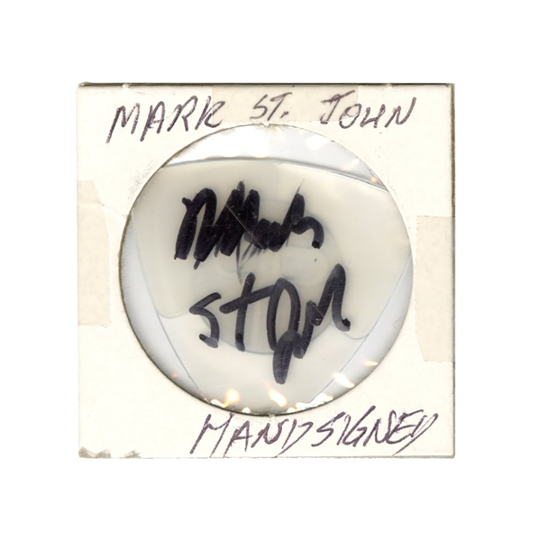 KISS Mark St. John Autograph Signed Large Clear Guitar Pick from the 2000s