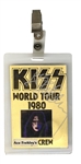 KISS Ace Frehley Unmasked Tour 1980 Concert Tour Friends Family Backstage Laminate Pass Signed with Ace Guitar Pick Sealed Under Lamination