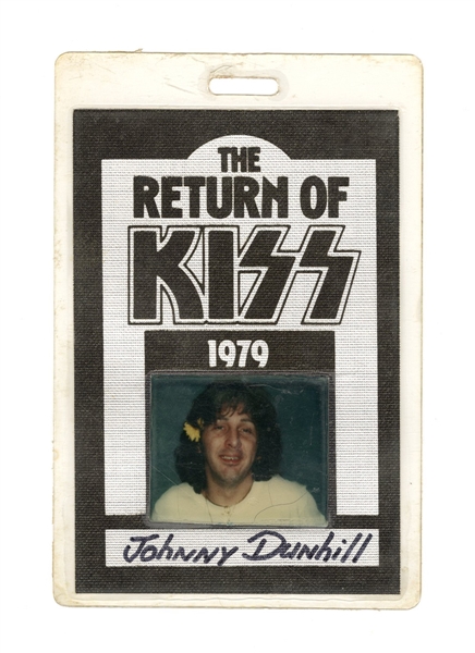 KISS Dynasty Concert Tour 1979 Personal Peter Criss Undercover I.D. Badge Backstage Laminate Pass -- Secret Identity Johnny Dunhill