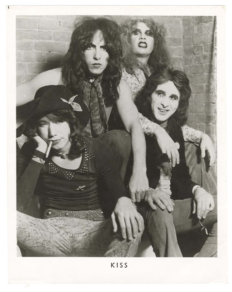 KISS 1973 NY Loft Stairwell Publicity Press Promo Photo Gene Simmons Ace Frehley Paul Stanley Peter Criss -- formerly owned by Ace Frehley