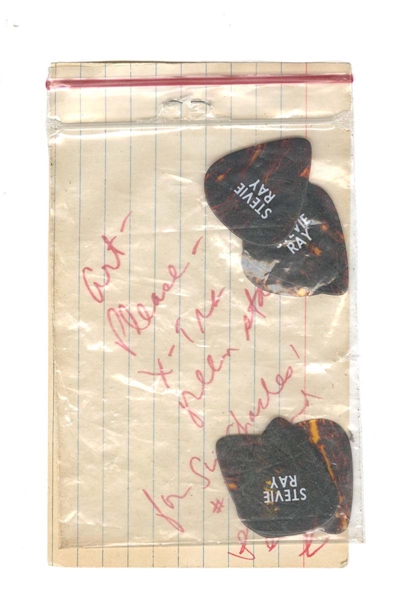 Stevie Ray Vaughan Vintage Dark Tortoiseshell 6 Owned Guitar Picks Lot