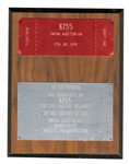 KISS Alive Tour San Bernardino, California Swing Auditorium Feb 26, 1976 Ticket Sales Award Plaque formerly owned by Bill Aucoin