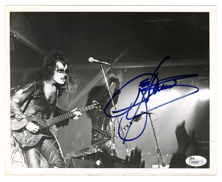 KISS 1974 Debut Album 1st Tour Gene Simmons & Paul Stanley Live in Concert 8 x 10 Photo Signed by Gene Simmons JSA