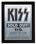 KISS Revenge Club Tour May 9th 1992 Concert at The Ritz, NY City Fastest Sell Out In Venue History Commemorative Award Plaque
