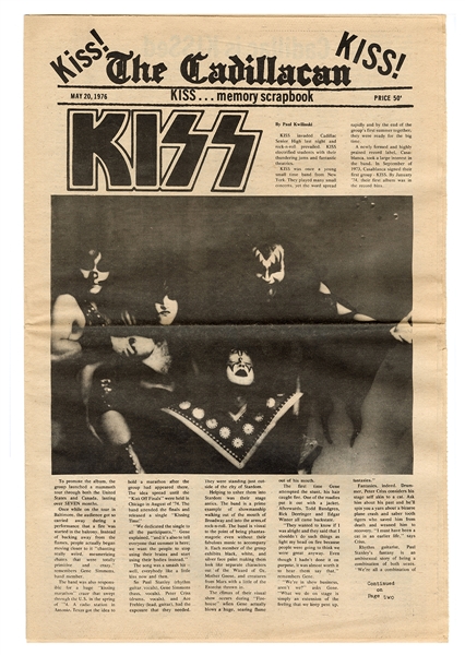 KISS “The Cadillacan” May 20, 1976 Vintage Newspaper