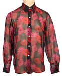 Prince Owned and Worn Custom Made Flower Pattern Shirt