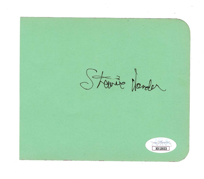 Stevie Wonder Signed Album Page JSA