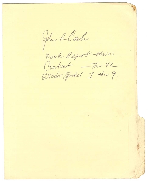 Johnny Cash Signed Handwritten Note 
