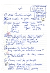 Madonna Handwritten To Do List 1995