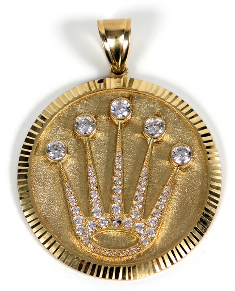 Tupac Shakur Owned and Worn Faux Diamond Rolls Royce Crown Medallion