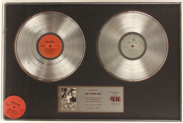 Simple Minds "Once Upon A Time" Double Platinum Award