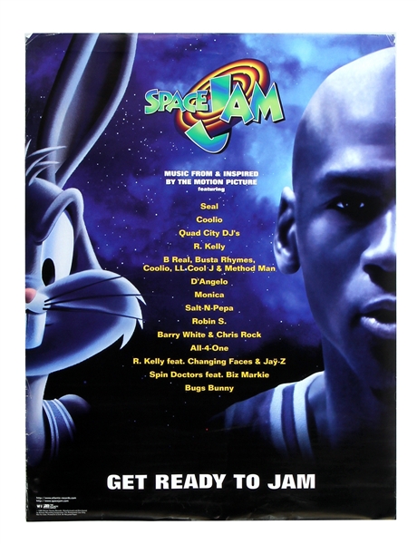Space Jam “Get Ready to Jam” Album Promotional Poster & Stickers Lot