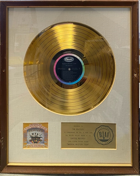 The Beatles “Magical Mystery Tour” Original RIAA White Matte Gold Album Award Presented to The Beatles