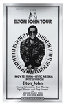 Elton John 1974 Pittsburgh, PA Metallic Silver Concert Poster